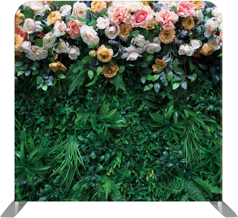 Roses & Greenery photo booth backdrop