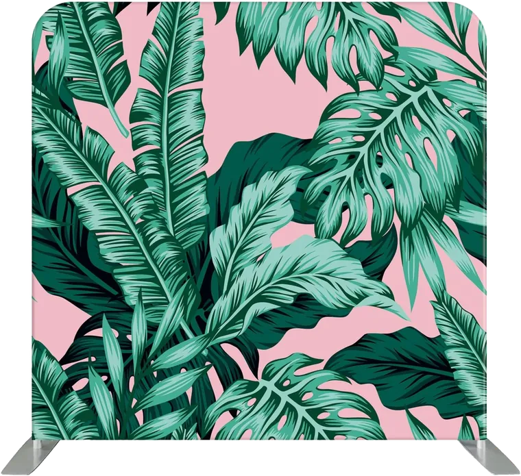 Tropical Leaves on Blush photo booth backdrop