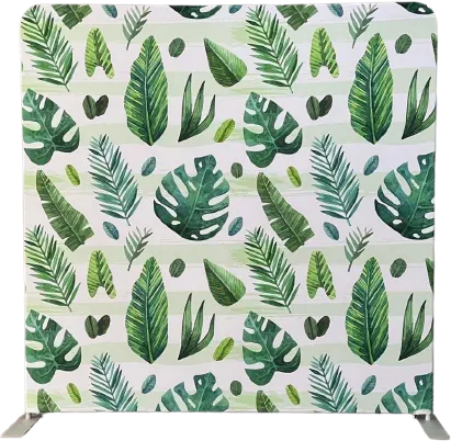 Tropical Leaves on White photo booth backdrop